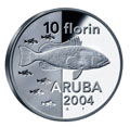    Silver coins of Aruba