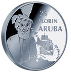    Silver coins of Aruba